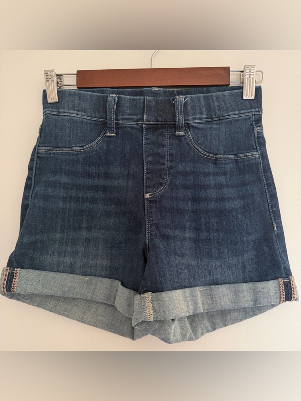 Judy Blue Dark Blue Rolled-Hem Women's Denim Pull On Shorts Size  Small